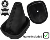 BLACK STITCH LEATHER MANUAL GAITER + PLASTIC FRAME FITS VW CADDY & MAXI 04-15