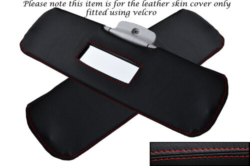 RED STITCHING FITS SMART FORTWO 450 98-07 2X SUN VISORS LEATHER SKIN COVERS ONLY