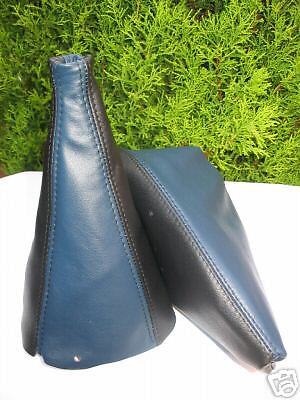FITS MINI COOPER BMW LEATHER GEAR & HANDBRAKE GAITER 2 TONE CUSTOM NEW