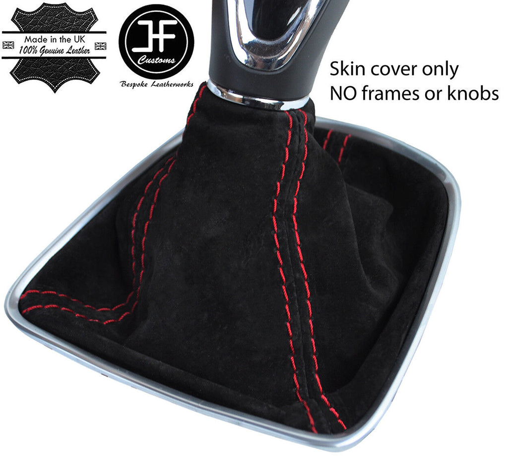 RED STITCH REAL SUEDE GEAR GAITER FOR VAUXHALL OPEL ASTRA K MK7 2016-2018