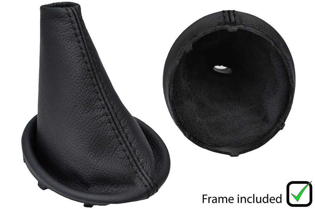 BLACK STITCH LEATHER MANUAL GEAR GAITER+PLASTIC FRAME FITS SMART FORFOUR 14-18