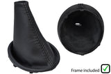 BLACK STITCH LEATHER MANUAL GEAR GAITER+PLASTIC FRAME FITS SMART FORFOUR 14-18