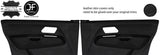 BLACK STITCH 2X FRONT DOOR ARMREST TOP GRAIN LEATHER COVERS FOR VW AMAROK 10-20