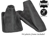 GREY STITCH AUTO AUTOMATIC GRAPHITE SUEDE GAITER FITS BMW E90 E91 E92 E93 05-13
