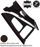 RED STITCH CONSOLE+GEAR SURROUND LEATHER COVERS FOR BMW 6 F12 F13 F06 11-18