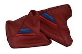FITS BMW E36 E46 GAITER SET REAL LEATHER CALYPSO RED TRI STRIPES CUSTOM NEW