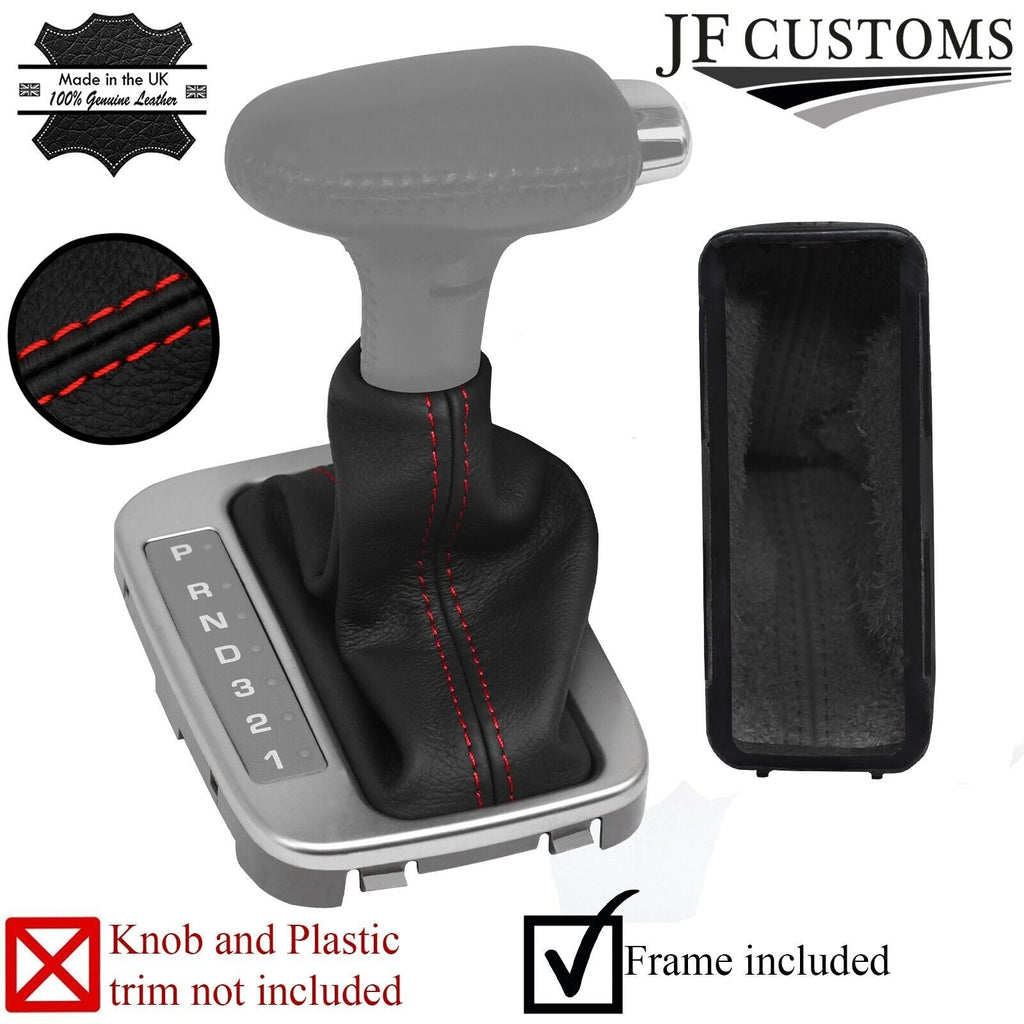 RED STITCH LEATHER AUTO GEAR+PLASTIC FRAME FOR SATURN L100 L200 L300 00-05