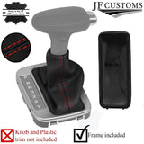 RED STITCH LEATHER AUTO GEAR+PLASTIC FRAME FOR SATURN L100 L200 L300 00-05
