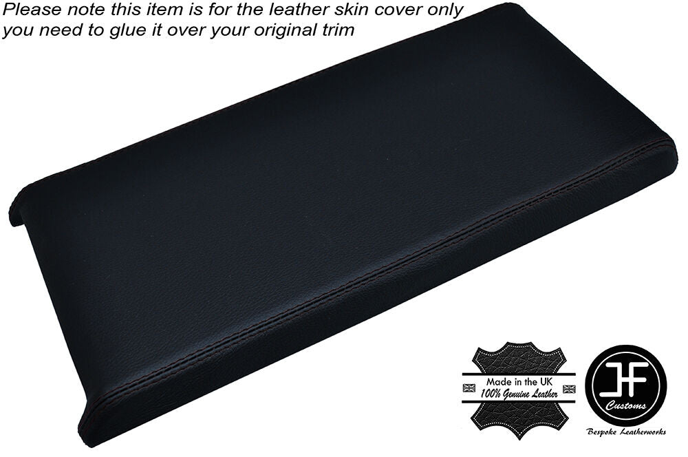BLACK STITCHING ARMREST LID LEATHER SKIN COVER FITS CORVETTE C4 1984-1990