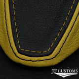 FOR MAZDA 6 MK2 08-12 YELLOW & BLACK LEATHER COVERED STEERING WHEEL TRIM + FRAME