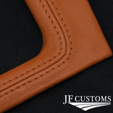 ORANGE LEATHER COVERED MANUAL SHIFT SURROUND TRIM + FRAME FOR FORD MUSTANG 87-93