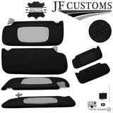 BLACK CROSS STITCH ITALIAN LEATHER 2X SUN VISOR COVERS FITS JAGUAR S-TYPE 98-01