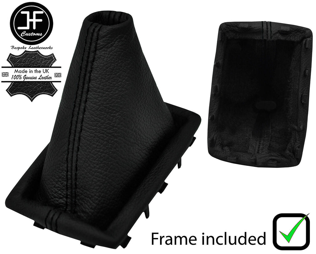 BLACK STITCH LEATHER MANUAL GEAR GAITER + PLASTIC FRAME FITS MG MG6 2011-2015