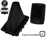 BLACK STITCH LEATHER MANUAL GEAR GAITER + PLASTIC FRAME FITS MG MG6 2011-2015