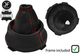 RED STITCH LEATHER GEAR GAITER + PLASTIC FRAME FOR FORD FUSION 02-12 CUSTOM NEW