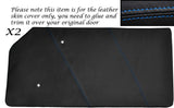 BLUE STITCHING 2X FRONT DOOR CARDS LEATHER SKIN COVERS FITS TRIUMPH HERALD
