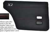 ORANGE STITCH 2X REAR DOOR CARDS LEATHER SKIN COVERS FITS FORD CORTINA MK4 MK5