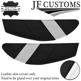 WHITE & BLACK LEATHER 2X DOOR CARD TRIM INSERT COVERS FITS LOTUS ELAN M100 JF1