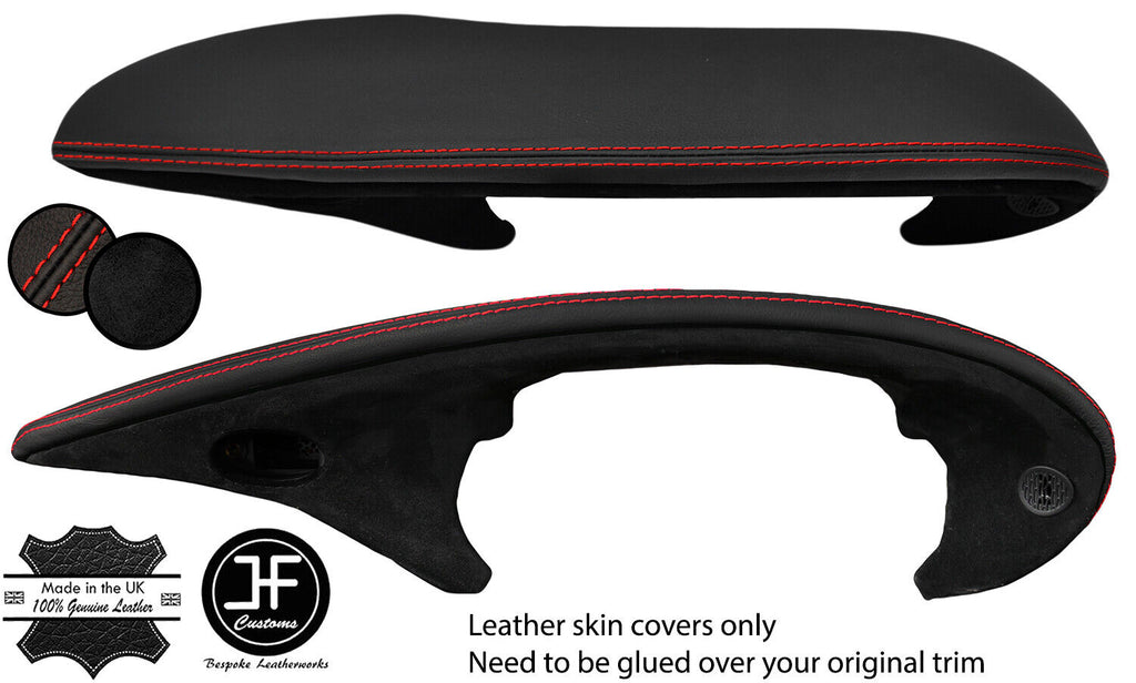 RED STITCH LEATHER+SUEDE DASH SPEEDO INSTRUMENT COVER FOR PORSCHE CARRERA 996