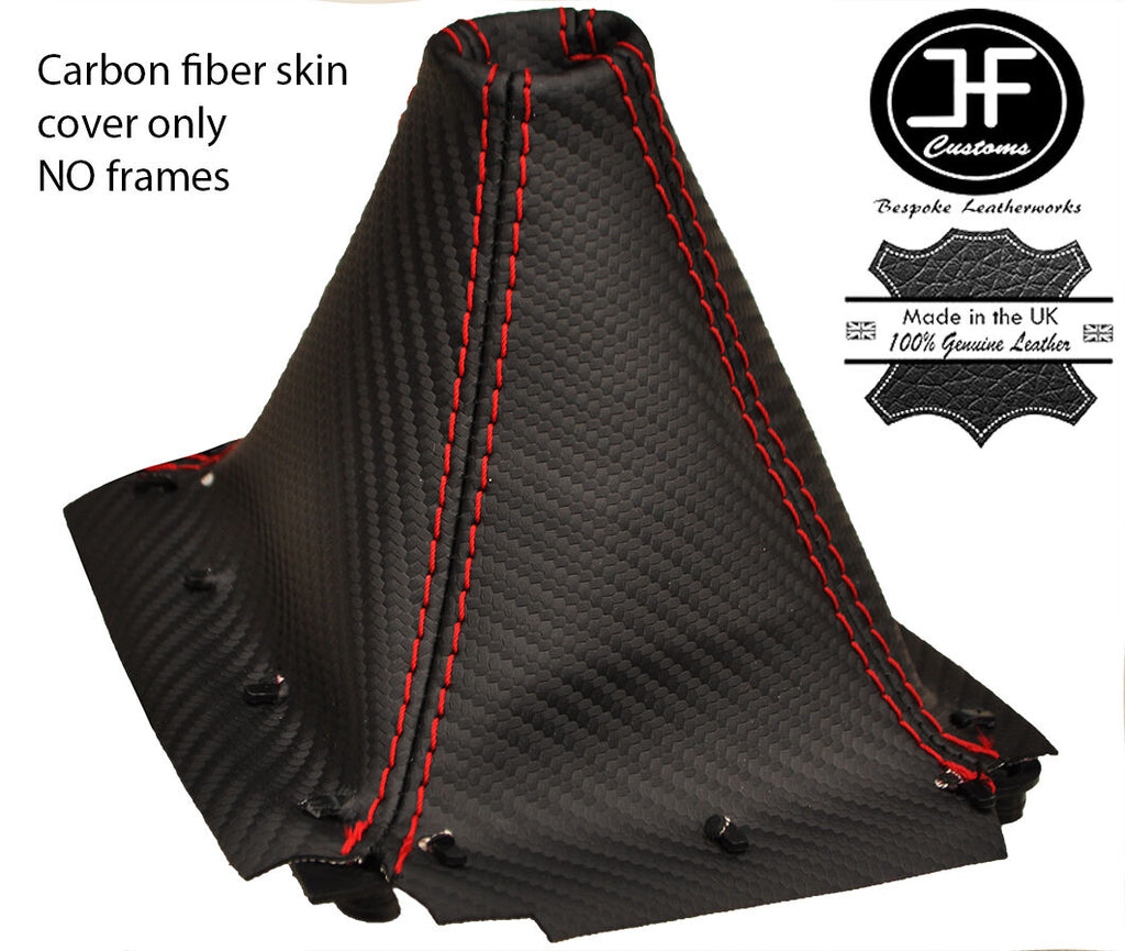 RED STITCHING CARBON FIBER VINYL GEAR GAITER FITS MAZDA MIATA MX5 MK1 90-97