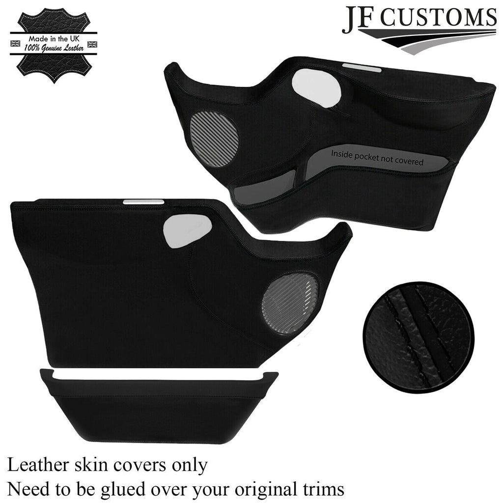 BLACK  BLACK 2X FRONT FULL DOOR CARD LEATHER COVERS FOR FORD TRANSIT MK7 06-14
