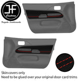 RED STITCH 2X FRONT DOOR TRIM LUXE SUEDE COVERS FOR MITSUBISHI EVO 7 8 9 JF1