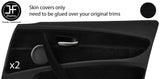BLACK STITCH 2X FRONT DOOR CARD TRIM SUEDE COVERS FITS BMW 1 SERIES E87 04-12