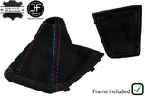 RED & TRI STITCH SUEDE MANUAL GEAR GAITER+PLASTIC FRAME FOR BMW X3 E83 03-10