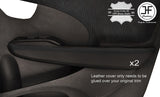 BLACK STITCH 2X FRONT DOOR ARMREST TRIM LEATHER COVER FITS HONDA JAZZ 09-14 5DR