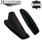 RED STITCHING LEATHER HANDBRAKE GAITER+METAL FRAME FOR TOYOTA SCION iQ 08-15