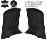 BLACK STITCH 2X UPPER REAR D PILLAR LEATHER COVERS FOR RANGE ROVER SPORT 05-13