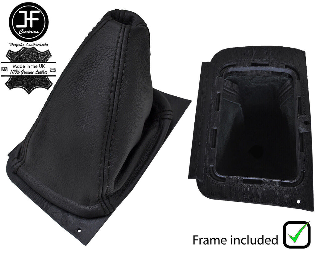 BLACK STITCH LEATHER MANUAL GEAR GAITER+PLASTIC FRAME FITS SAAB 9000 1993-1998