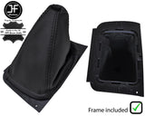 BLACK STITCH LEATHER MANUAL GEAR GAITER+PLASTIC FRAME FITS SAAB 9000 1993-1998