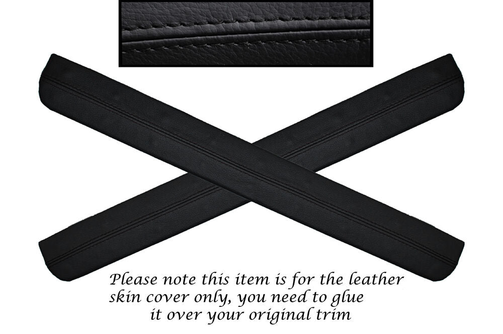 BLACK STITCH 2X FRONT DOOR SILL TRIM SKIN COVERS FITS TOYOTA LEXUS IS200 98-05