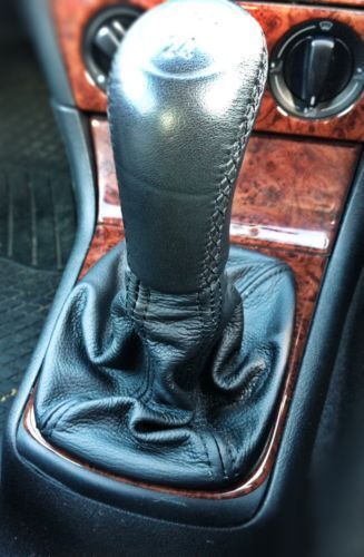FITS SKODA FABIA BLACK STICK GEAR BOOT LEATHER  TDI RS 1999-2007 BLACK STITCH