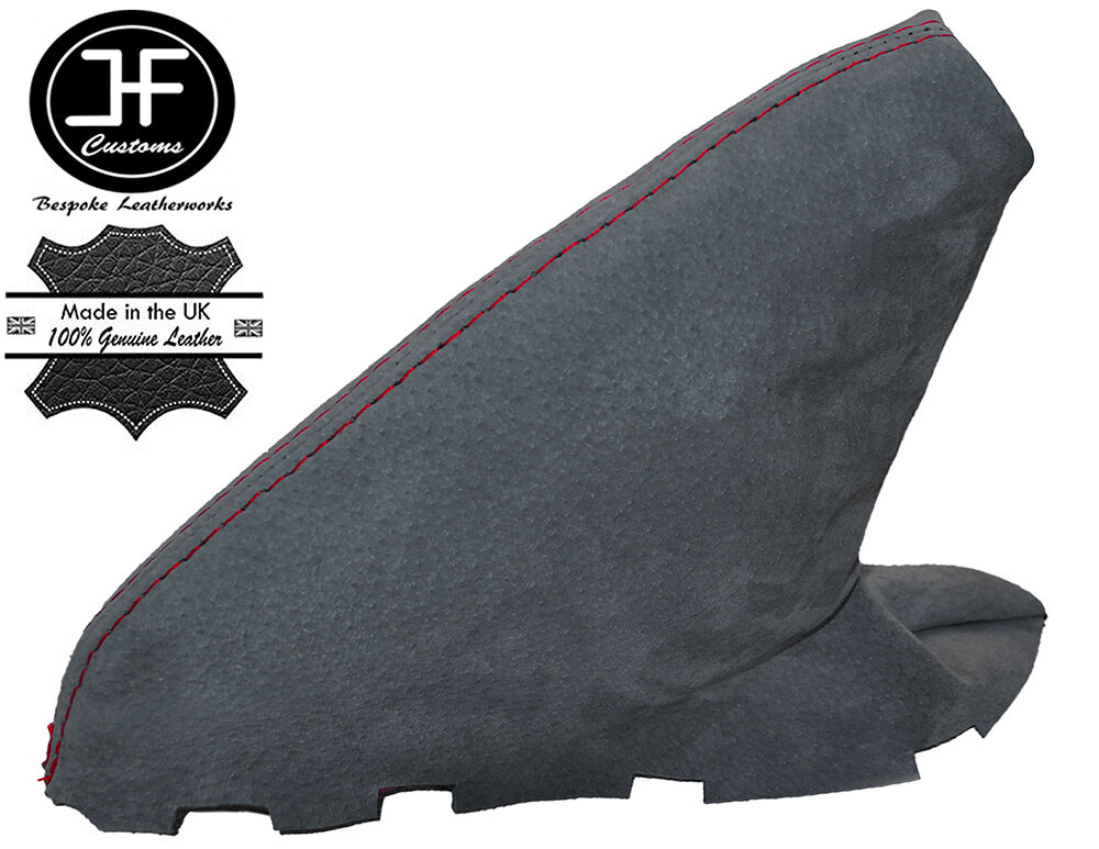 RED STITCH GRAPHITE SUEDE HANDBRAKE GAITER FOR BMW MINI R56 R57 CLUBMAN R55