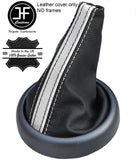 BLACK WHITE STRIPE TOP GRAIN LEATHER GEAR GAITER FOR BMW MINI R50 R52 R53 01-06