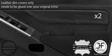 BLACK STITCH 2X FRONT DOOR CARD TRIM LEATHER COVERS FITS PATHFINDER 2005-2012