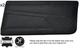 BLACK STICH 2X FRONT DOOR CARD LEATHER COVER FITS ALFA ROMEO SPRINT ALFASUD MK3