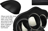 BLACK STITCH FITS MAZDA RX8 2003-2012 SPEEDO GAUGE HOOD LEATHER SKIN COVER ONLY