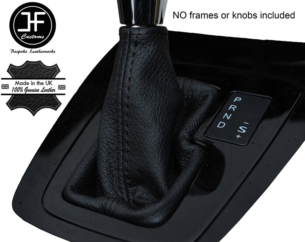 BLACK STITCH AUTO AUTOMATIC LEATHER GEAR GAITER FITS FORD KUGA 2008-2012