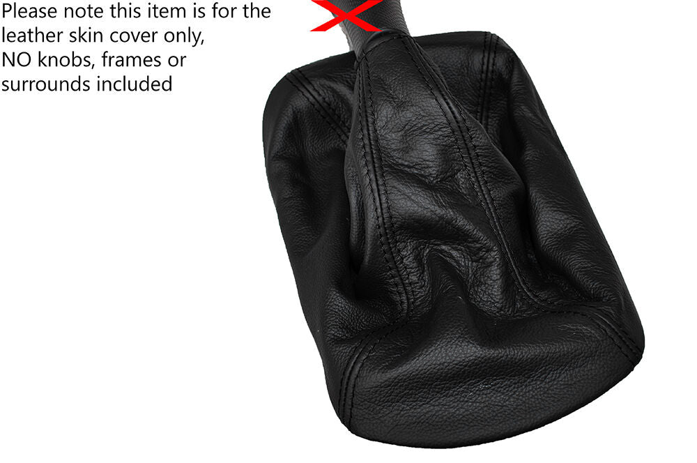 BLACK STITCHING MANUAL LEATHER GEAR GAITER FITS JEEP CHEROKEE 2001-2006