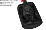 BLACK STITCHING MANUAL LEATHER GEAR GAITER FITS JEEP CHEROKEE 2001-2006