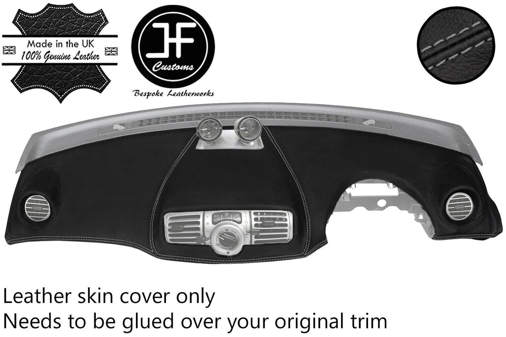 GREY STITCH DASH DASHBOARD TOP GRAIN LEATHER COVER FOR SMART FORTWO 451 11-14
