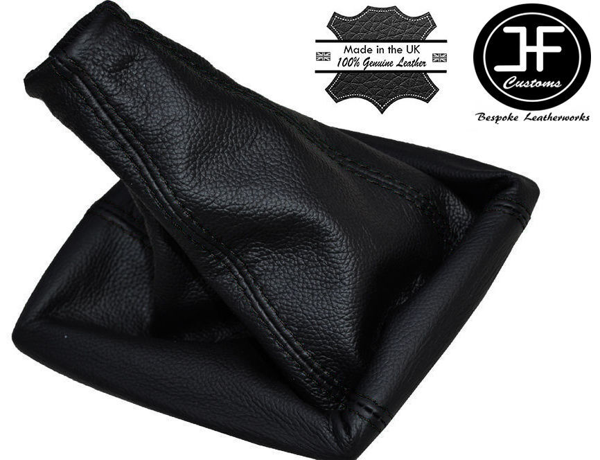 BLACK STITCH MANUAL LEATHER GEAR GAITER BOOT FITS FORD C MAX FL 2007-2010