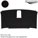 FOR VW T6 TRANSPORTER DARK RED STITCH LEATHER & SUEDE TOP INTERIOR RECOVERY KIT