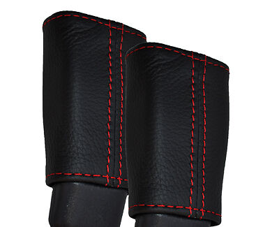 RED STITCHING 2X FRONT SEAT BELT LEATHER COVERS FITS JAGUAR XF 08-15 CUSTOM NEW