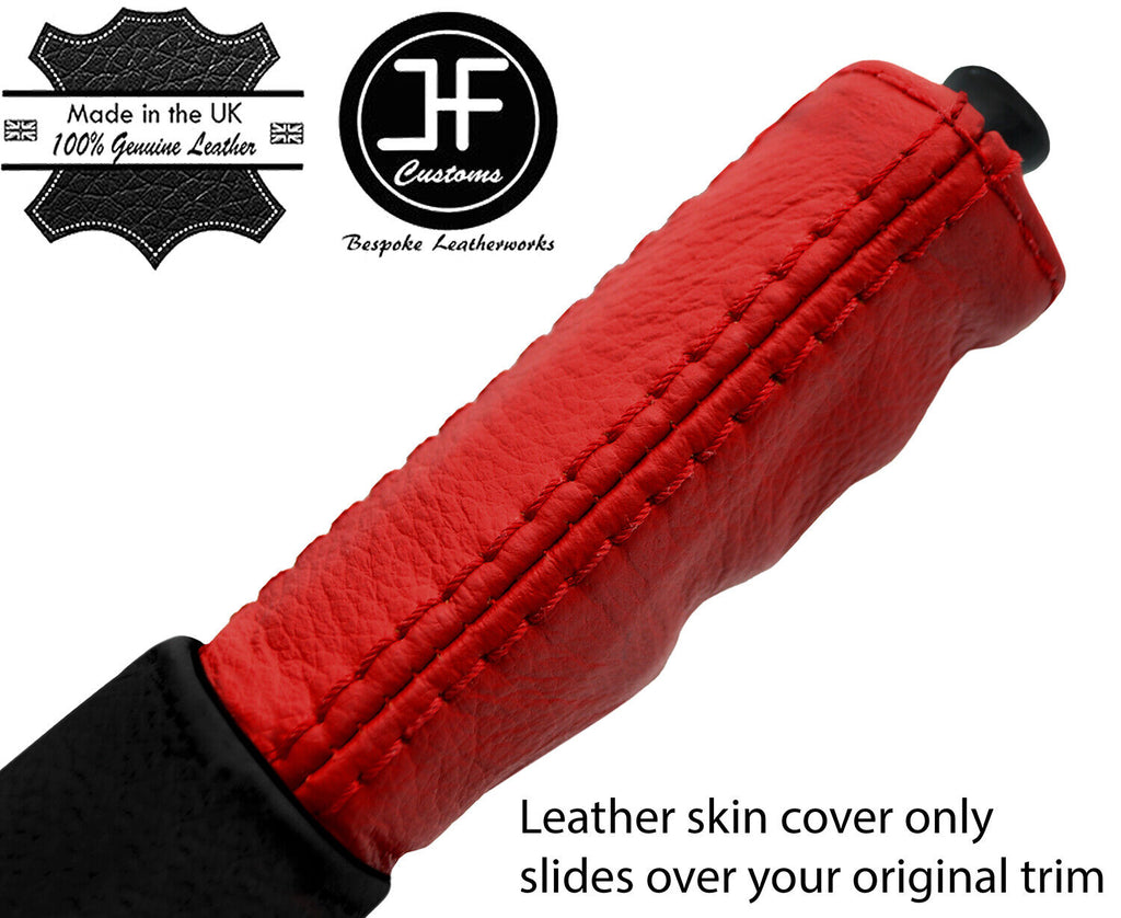 RED TOP GRAIN REAL LEATHER HANDBRAKE HANDLE COVER FOR FORD GRANADA MK1