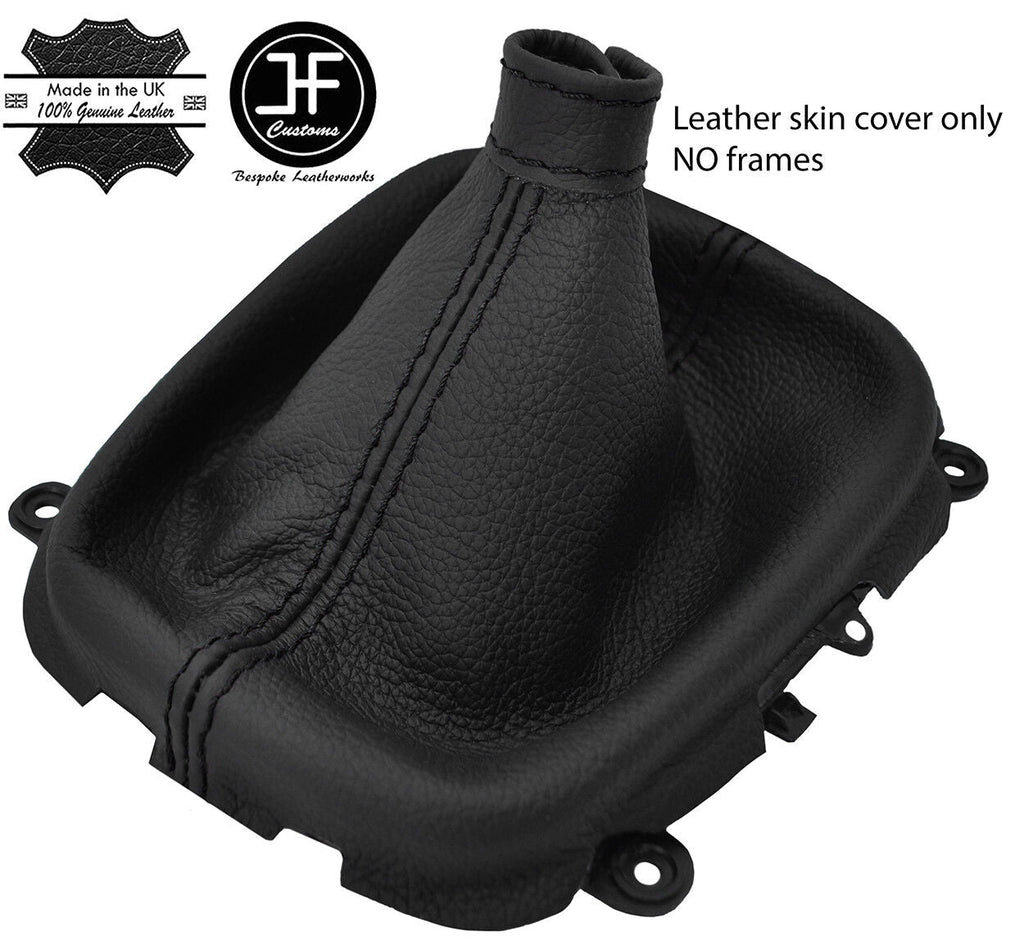 BLACK STITCH TOP GRAIN LEATHER MANUAL GEAR GAITER FITS HYUNDAI i30 2007-2011