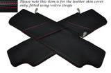 RED STITCH 2X SUN VISORS LEATHER COVERS FITS LAND ROVER DEFENDER 2007-2014